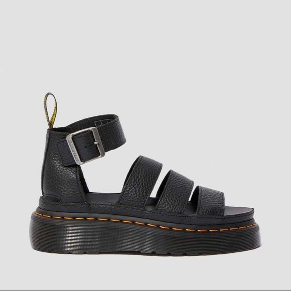 NEW CLARISSA II QUAD LEATHER PLATFORM SANDALS - Picture 7 of 15